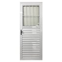 Ver imagem 3 de Porta Social Palheta de Alumínio 210 X 90cm Linha 25 Lado Esquerdo Esquadrias Bergamo