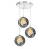 Lustres Pendentes Triplo Escovado Harmony Bolinha Fumê - 2