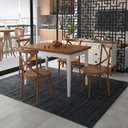 Ver imagem 3 de Mesa Colors em Madeira Maciça Retangular 4 Lugares - 120 X 80cm Branco