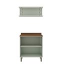 Ver imagem 2 de Gabinete para Banheiro 2 Portas Provençais e 1 Nicho com Metalon Verde/Mint