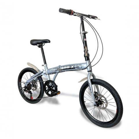 Bicicleta Gtr-x Pliage Dobrável Aro 20 Freios a Disco 7v Cinza