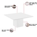 Ver imagem 4 de Mesa de Jantar 150x150 cm Branco com Base de Madeira Quadrada - D'Rossi