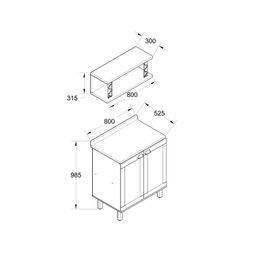 Gabinete para Banheiro 2 Portas Provençais e 1 Nicho com Metalon - 4