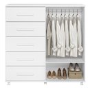 Ver imagem 6 de Cômoda 05 Gavetas e 02 Portas com Rodízios Toronto Branco