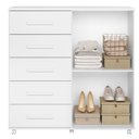 Ver mais imagens de Cômoda 05 Gavetas e 02 Portas com Rodízios Toronto Branco