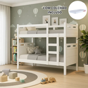 Ver imagem 3 de Beliche Jaspe com 2 Colchões - Vira 2 Camas Mdf:nature Off Whiite