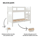 Ver imagem 4 de Beliche Jaspe com 2 Colchões - Vira 2 Camas Mdf:nature Off Whiite