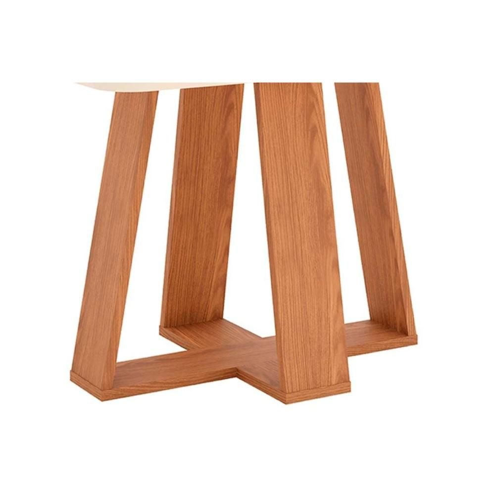 Conjunto: Mesa Sala Jantar Lins C/ Tampo Madeirado C/ Vidro Curvo 180x90cm e 6 Cadeiras Milla Nature - 7