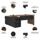 Ver imagem 3 de Mesa Escritório em L Gerência 170cm Corp A06 Nogal/preto - Mpozenato
