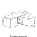 Ver imagem 4 de Mesa Escritório em L Gerência 170cm Corp A06 Nogal/preto - Mpozenato