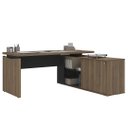 Ver imagem 5 de Mesa Escritório em L Gerência 170cm Corp A06 Nogal/preto - Mpozenato