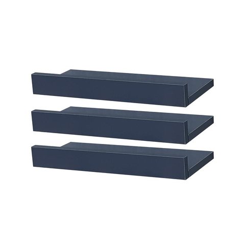 Kit 3 Prateleiras Porta Quadros 50 x 10cm azul Suporte Invisível