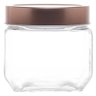 12 Porta Mantimentos Vidro Tampa Metal Rose Gold 800ml Lyor Gastro Potes para Balas Bombons - 5