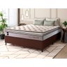 Conjunto Cama Box Casal c/ Molas Ensacadas Liverpool Marrom 138x188x73 - 1