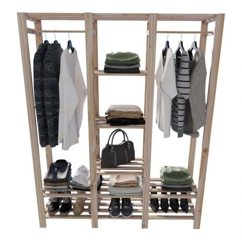 Estante Vertical Em Madeira Maciça 170x140cm Organizador
