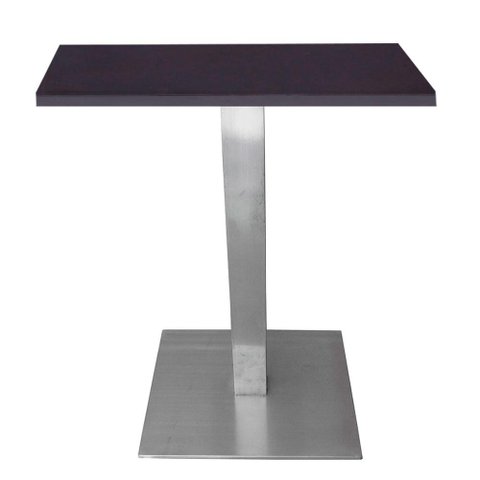 Mesa de Jantar Quadrada 70 cm Tampo Preto em MDP Base Alpha Inox