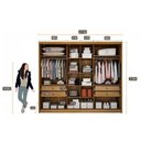 Ver imagem 3 de Guarda Roupa Casal Logan com Nicho e Cômoda Seul Cumaru 23 - Novo Horizonte