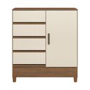 Ver imagem 4 de Cômoda Sapateira 1 Porta 4 Gavetas Fit 1.4 para Quarto Jequitibá Off White Santos Andirá