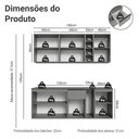 Ver imagem 3 de Armário de Cozinha Compacta 180 Cm Suspenso Cinza Nice Madesa 04 Preto