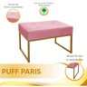 Puff Decorativos para Sala e Quarto Paris Sued Rose Base Dourado Star Confort - 6