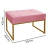 Puff Decorativos para Sala e Quarto Paris Sued Rose Base Dourado Star Confort - 5