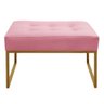 Puff Decorativos para Sala e Quarto Paris Sued Rose Base Dourado Star Confort - 3