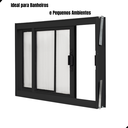 Ver imagem 2 de Janela de Correr 2 Folhas Ideal para Todos Os Ambientes A60l80 em Alumínio Preto e Policarbonato