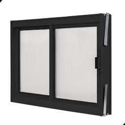 Janela de Correr 2 Folhas Ideal para Todos Os Ambientes A60l80 em Alumínio Preto e Policarbonato - 8