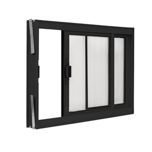 Janela de Correr 2 Folhas Ideal para Todos Os Ambientes A60l80 em Alumínio Preto e Policarbonato