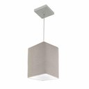 Ver imagem 1 de Lustre Pendente Quadrado Vivare Md-4007 Cúpula em Tecido 25/16x16cm - Bivolt Rustico-cinza 127/220v