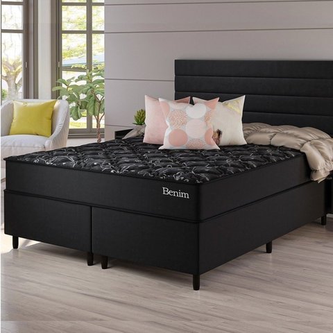 Conjunto Cama Box Queen Benim com Molas Ensacadas 158cmx198cmx63cm Yescasa