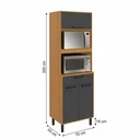Ver imagem 4 de Paneleiro Torre Quente Duplo 3 Portas 1 Gaveta 220 x 70cm Nápoles Itatiaia Cinamomo/Cinza