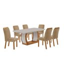 Ver imagem 2 de Conjunto de Mesa de Jantar Kate 180 Tp MDF Canto Copo 6 Cadeiras Mariana