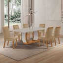Ver imagem 1 de Conjunto de Mesa de Jantar Kate 180 Tp MDF Canto Copo 6 Cadeiras Mariana