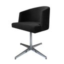 Ver imagem 1 de Cadeira Poltrona Base Cromada Giratoria Estofada Arkadina Suede Preto