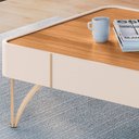 Ver imagem 5 de Mesa de Centro para Sala Pés de Aço Cadenza Off/cinamomo - Hb Móveis