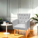 Ver imagem 2 de Kit Poltrona Capitonê Clássica Confortável para Sala e Quarto Ana Suede