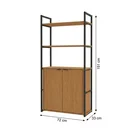 Ver imagem 3 de Estante de Livros Industrial em Aço com 2 Portas e 2 Prateleiras 151x72cm Canela/Preto