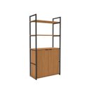 Ver imagem 7 de Estante de Livros Industrial em Aço com 2 Portas e 2 Prateleiras 151x72cm Canela/Preto