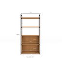 Ver imagem 6 de Estante de Livros Industrial em Aço com 2 Portas e 2 Prateleiras 151x72cm Canela/Preto