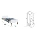 Ver imagem 3 de Quarto Infantil com Guarda Roupa 1 Porta e Cama Solteiro Lara Branco