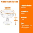 Ver imagem 5 de Taça de Sobremesa em Cristal Imperial Fio de Ouro 200ml - Lyor