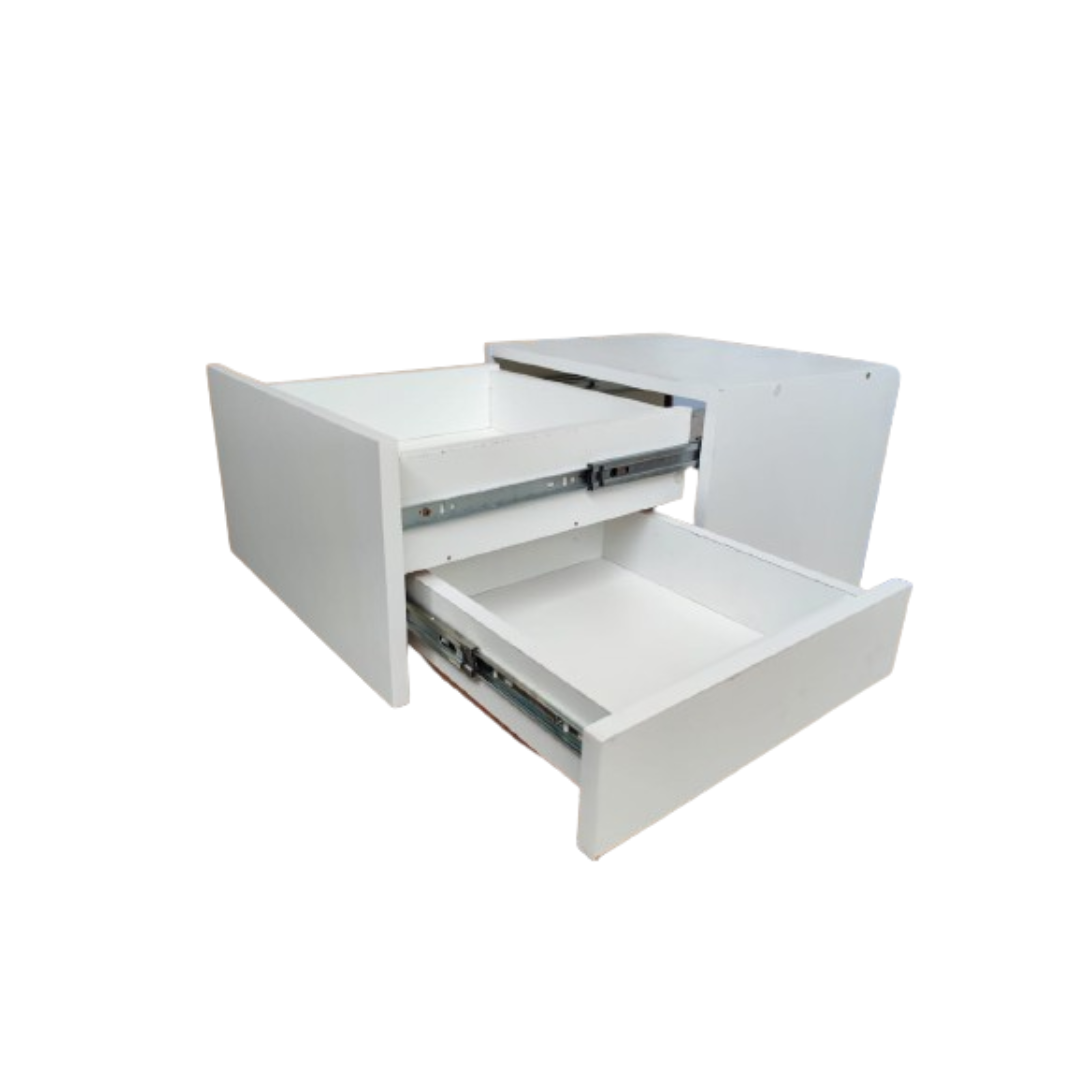 Mesa de Cabeceira com Gaveta Secreta Lado Direito Mdf Branco - 4