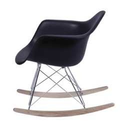 Cadeira de Balanço Eames com Braço Preta - 2