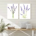 Ver imagem 2 de Kit 2 Quadros Decorativos Ramos Lavanda 45x34cm - com vidro:Madeira preta
