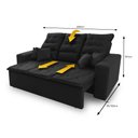 Ver imagem 3 de Sofá Retrátil e Reclinável 200cm Suede com Molas Espirais Europa King House