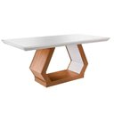 Ver imagem 6 de Conjunto: Mesa de Cozinha Alvorada Tampo Madeirado C/ Vidro Canto Reto 180x90cm e 6 Cadeiras Athenas