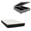 Ver imagem 1 de Cama Box Baú Bipartida Blindada + Colchão Eagle Molas Bonnel 22cm | Kit Completo com Cabeceira Boton
