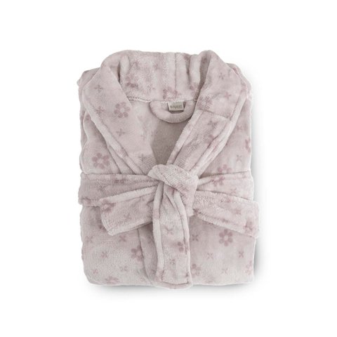 Roupão Appel Plush Flannel Estampado Toque Macio:floral Rosa/g