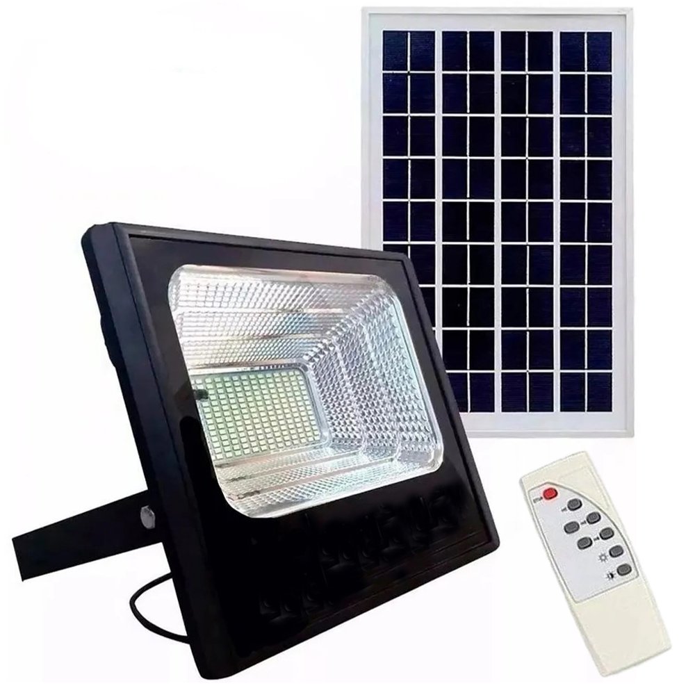 Refletor Painel Solar Controle 60w Led Iluminacao Luz Luminaria Parede Jardim Casa - 5